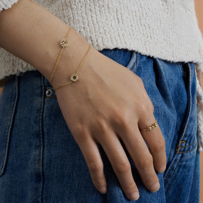 14K Rhombus Diamond Bracelet