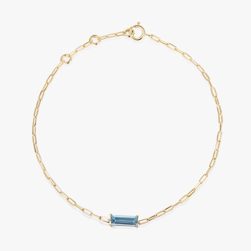 14K Baguette Topaz Bracelet