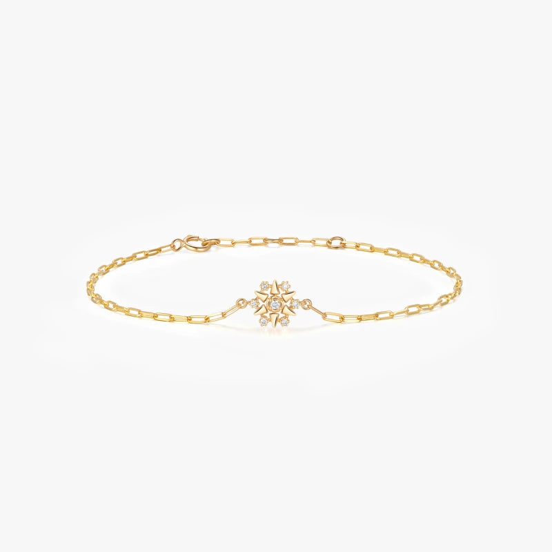 14K Flower Diamond Bracelet