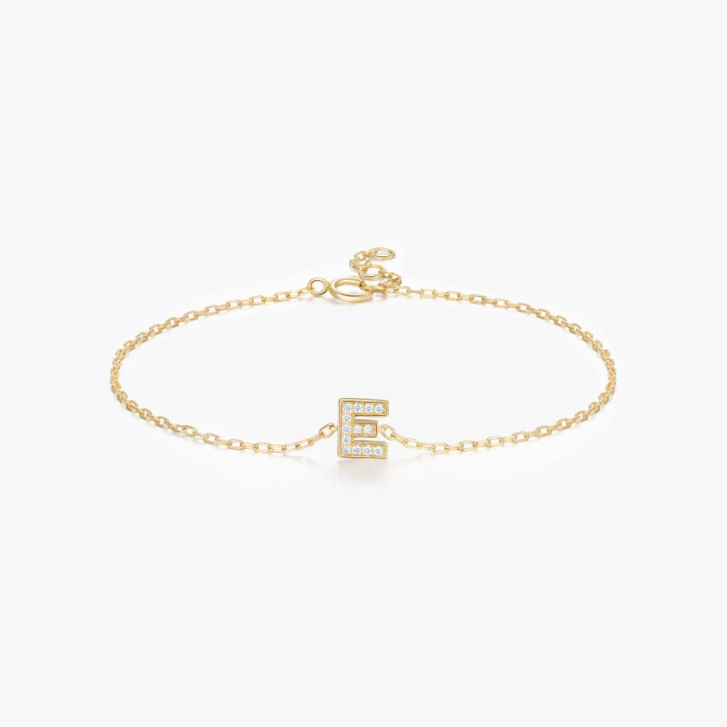 14K Initial Diamond Bracelet