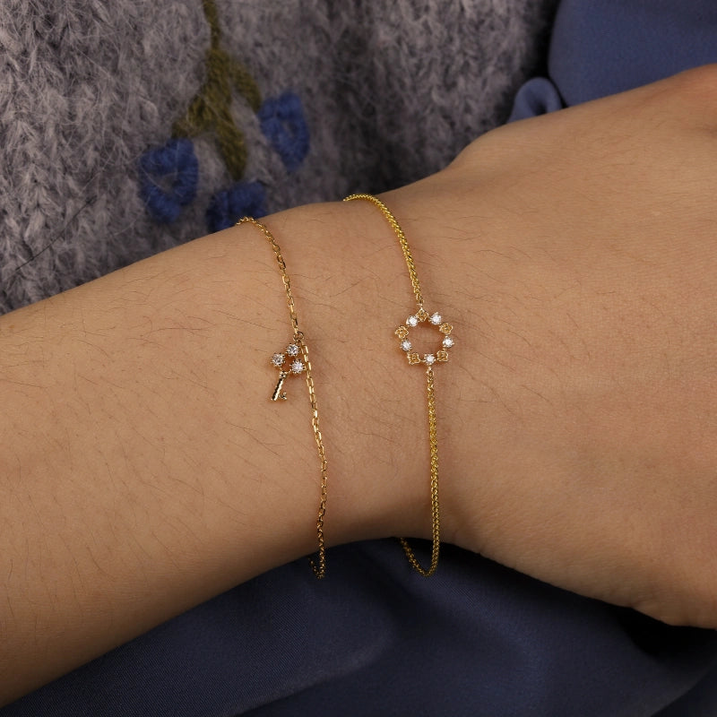 14K Wreath Diamond Bracelet