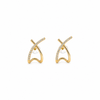 Criss Cross Natural Diamond Stud Earrings | 14k Yellow Gold