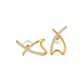 Criss Cross Natural Diamond Stud Earrings | 14k Yellow Gold