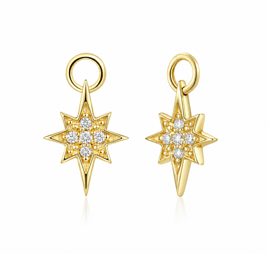 Starburst Diamond Charm | 14k Yellow Gold
