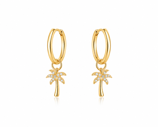 Diamond Palm Tree Charms in 14K Gold