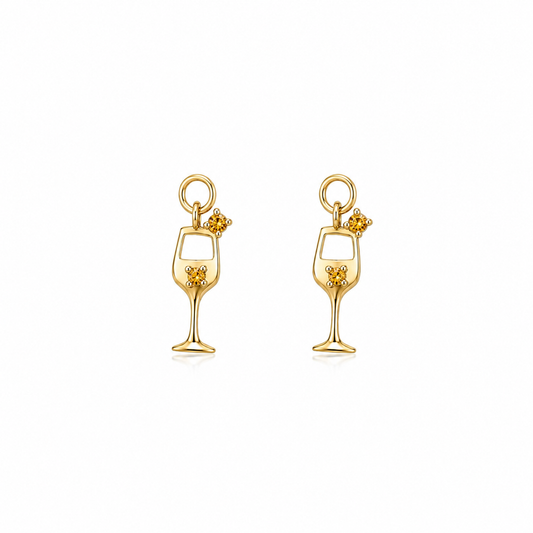 Citrine Champagne Charms in 14K Gold