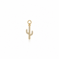 Diamond Cactus Charm | 14K Yellow Gold