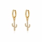 Diamond Cactus Charm | 14K Yellow Gold