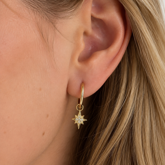 Starburst Diamond Charm | 14k Yellow Gold